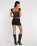 image of Dinar Crop Top in Black Mesh