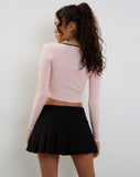 Image of Dipha Cardigan in Blush Pink with Black Bows