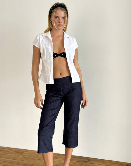 Yashia Tie Top in Denim Chambray Indigo