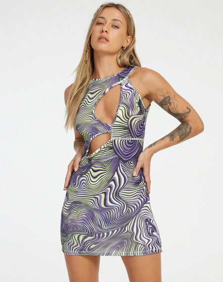 Denila Bodycon Dress in Festival Print