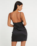 image of Dirta Mini Dress in Satin Black