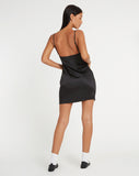 image of Dirta Mini Dress in Satin Black