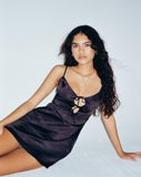 image of Dirta Mini Dress in Satin Black