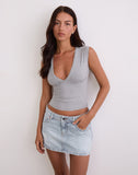 Image of Distressed Mini Skirt in Blue Bleach