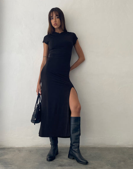 Quala Midi Dress in Black