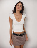 Image of Dolores Wrap Top in Rayon Jersey Ivory