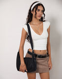 Image of Hairband in Textured Chiffon White