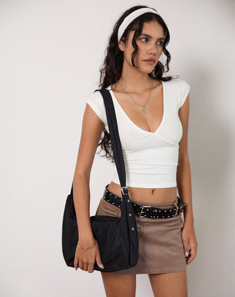 Image of Hairband in Textured Chiffon White