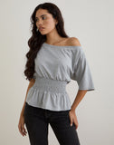 Image of Domani Off the Shoulder Top in Grey Marl