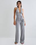 Image of Donata Trouser in Grey with Belt