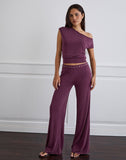 Image  of Donika Studded Waistband Trouser in Plum
