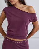 Image of Elysian Asymmetric Top in Cupro Plum