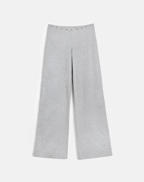Image of Dorala Low Rise Trousers with Eyelets in Grey Marl