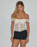 Image of Dovica Corset Top in Ivory Canina Rose Lace
