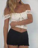 Image of Ritala Shirred Micro Shorts in Black