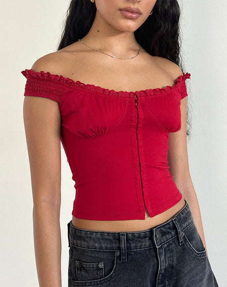 Carmina Cami Top in Mesh Cherry