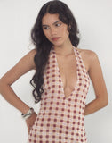 Image of Driti Maxi Dress in Chiffon Blurred Check Peach