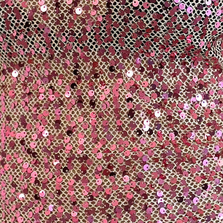 Dudley Vest Top in Sequin Mesh Rose Gold