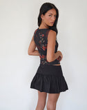 Image of Dudley Vest Top in Watercolour Rose Black