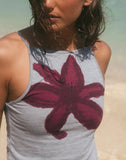 Image of Dudley Vest Top in Grey Marl Painted Flower