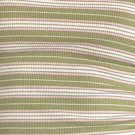 Dudley Vest Top in Green, Pink and White Stripe