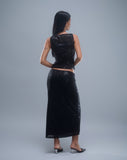 Image of Tresha Maxi Skirt in Sequin Knit Black