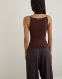 Image of Dudley Vest Top in Jersey Bitter Chocolate