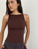 Image of Dudley Vest Top in Jersey Bitter Chocolate
