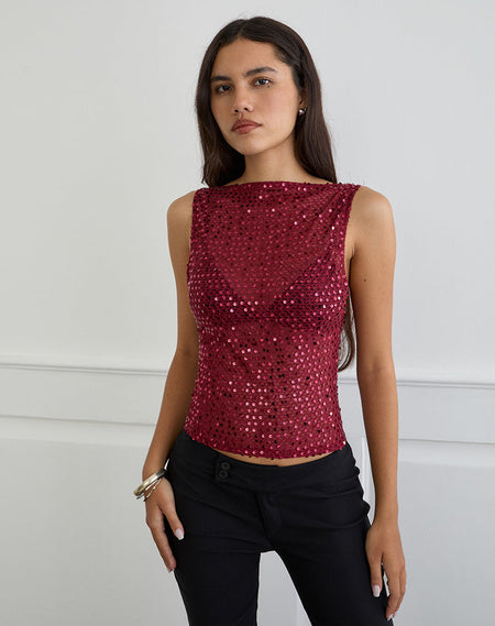 HEIDI WRAP TOP CHIFFON RUSTY FLOWER