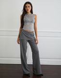 Image of Dudley Vest Top in Sequin Knit Dark Silver