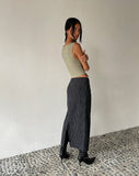 Image of MOTEL X JACQUIE Duende Midi Skirt in Sketchy Stripe Black