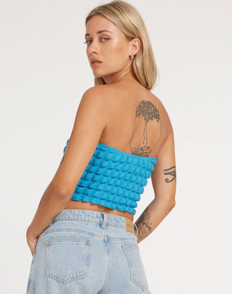 image of Dulce Bandeau Top in Blue