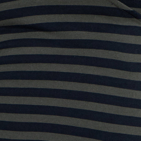 Dulcet Ribbed Plunge Top in Classic Striped Navy and Grey