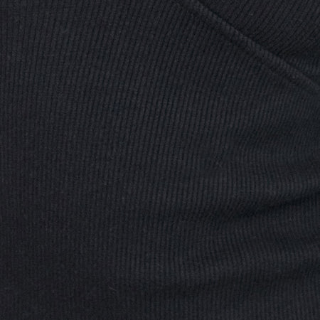 Dulcet Ribbed Plunge Long Sleeve Top in Black