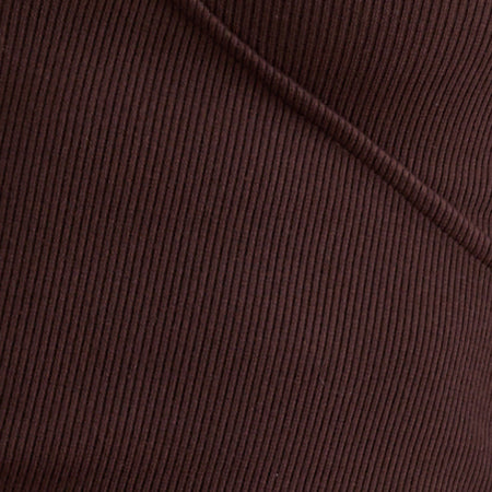 Dulcet Ribbed Plunge Top in Chocolate Brown