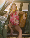 Image of Duma Cowl Halter Top in Bold Multi Colour Floral