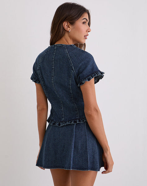 Image of Dunya Top in Chambray Vintage Blue