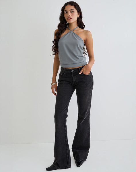 Image of Dyilla Arrow Neck Top in Grey