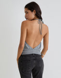 Image of Dyilla Arrow Neck Top in Grey