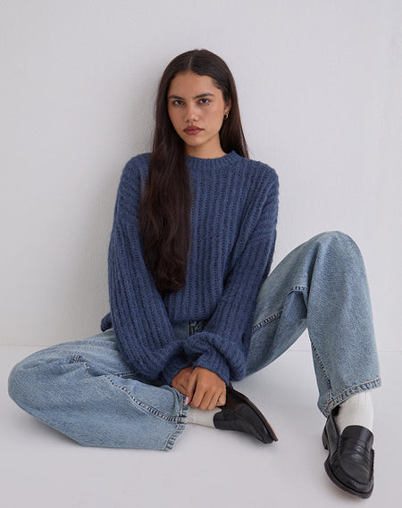 Suena Asymmetric Jumper in Navy