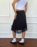 Image of Lenuta Chiffon Midi Skirt in Black