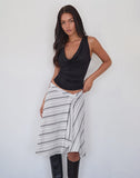 Image of Ebiet Midi Skirt in Diagonal Stripe Tonal Grey