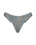 Image of Effie Bikini Bottom in Floral Gingham Brown