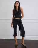 Image of Nyra High Neck Top in Cupro Black