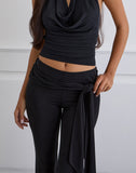 Image of Effy Tie Side Cupro Capri in Black