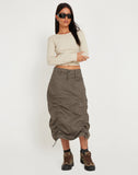 Image of Eisig Cargo Midi Skirt in Fossil