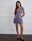 Image of Elaya Dress in Lotus Flock Checked Lavender