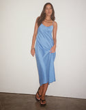 Image of Elayna Midi Dress in Chiffon Stripe Blue