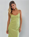 Image of Elayna Midi Dress in Chiffon Stripe Green