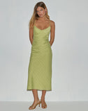 Image of Elayna Midi Dress in Chiffon Stripe Green